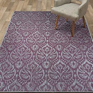 Couristan Marseille Cassis Indoor/Outdoor Area Rug, 2' x 3'7", Plum-Ivory