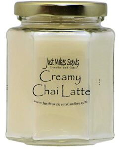 creamy chai latte scented candle | nutmeg, cinnamon and white tea | hand poured in the usa by just makes scents
