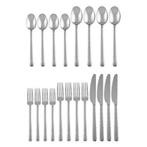 Cambridge Silversmiths Henrietta Hammered Mirror 20-Piece Flatware Set