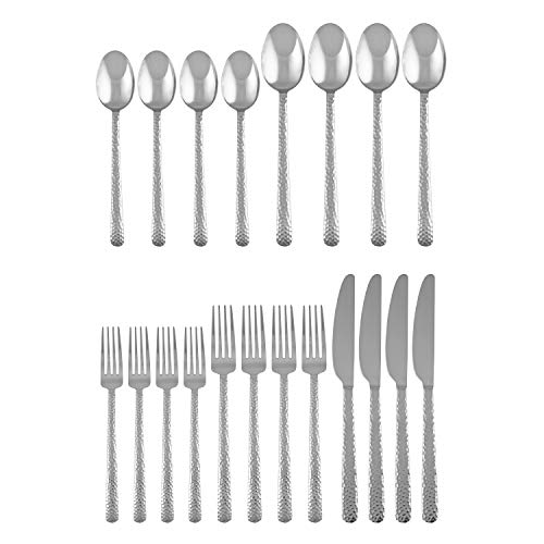 Cambridge Silversmiths Henrietta Hammered Mirror 20-Piece Flatware Set