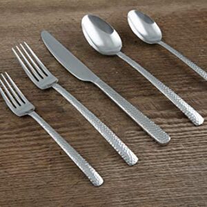 Cambridge Silversmiths Henrietta Hammered Mirror 20-Piece Flatware Set