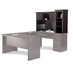 realspace® broadstreet 65"w hutch for u-shaped desk, walnut