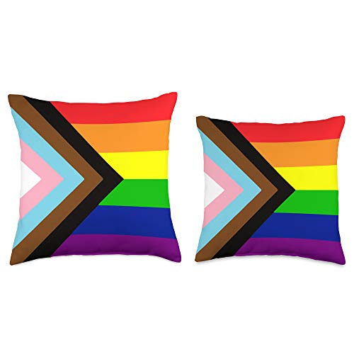 Rainbow LGBT Cushion, Queer Home Decor, Equality LGBTQ Progress Flag, Gay Pride, LGBT Throw Pillow, 16x16, Multicolor