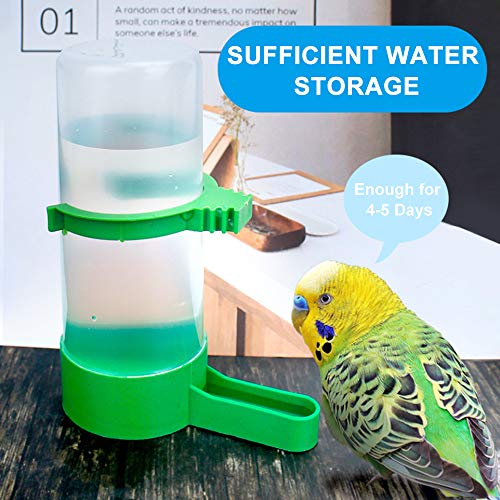 Bird Feeder, Bird Water Dispenser for Cage, XISTEST 2PCS Automatic Bird Water Feeder with 1PCS Food Feeder for Cage Pet Parrot Budgie Lovebirds Cockatiel Automatic Bird Feeder