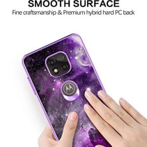 BENTOBEN Compatible with Moto G Power 2021 Case, Slim Fit Glow in The Dark Soft Flexible Bumper Protective Anti Scratch Non-Slip Cute Cover for Motorola Moto G Power (2021) 6.6 Inch, Purple Nebula