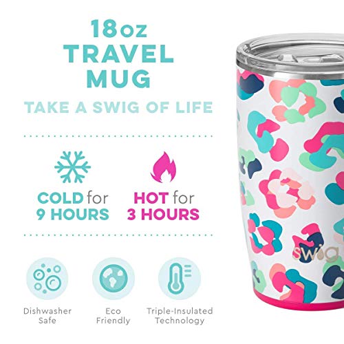 Swig Life Party Animal + Hot Pink Coffee Lovers Gift Set, Includes (2) 18oz Travel Mugs, Triple Insulated, Stainless Steel, Easy to Clean, and Dishwasher Safe