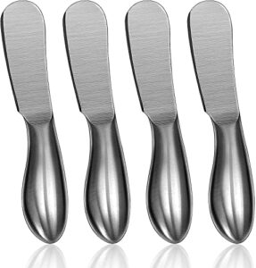 guze-us butter knife (4 pcs), stainless steel cheese spreader, butter spreader knives set, used for cheese, cold butter, jam, pastry and other kitchen daily spreader knife