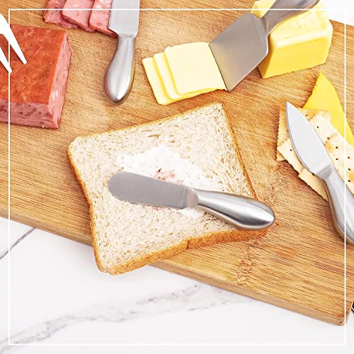 GUZE-US Butter Knife (4 PCS), Stainless Steel Cheese Spreader, Butter Spreader Knives Set, Used for Cheese, Cold Butter, Jam, Pastry and Other Kitchen Daily Spreader Knife