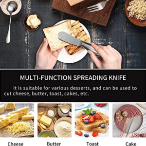 GUZE-US Butter Knife (4 PCS), Stainless Steel Cheese Spreader, Butter Spreader Knives Set, Used for Cheese, Cold Butter, Jam, Pastry and Other Kitchen Daily Spreader Knife