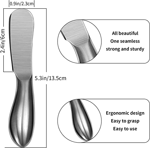 GUZE-US Butter Knife (4 PCS), Stainless Steel Cheese Spreader, Butter Spreader Knives Set, Used for Cheese, Cold Butter, Jam, Pastry and Other Kitchen Daily Spreader Knife