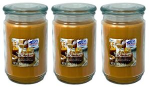 mainstays 20oz salted caramel butterscotch scented candles, 3-pack