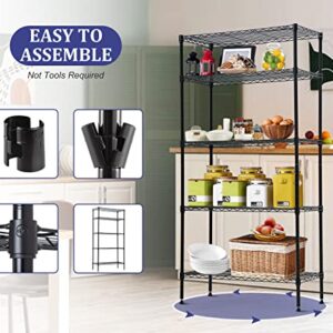 5 Tier Storage Shelves, 1250 Lbs Capacity Heavy Duty Wire Shelving Unit, NSF Metal Shelf, Adjustable Storage Rack for Garage Pantry Kitchen Office Laundry- 14" D X 36" L X72 H, Black