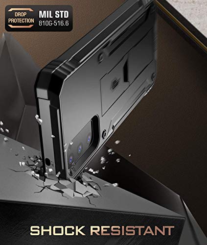 Poetic Revolution Series Designed for Samsung Galaxy S20 FE 5G Case (2020 Release), Full-Body Rugged Dual-Layer Shockproof Protective Cover with Kickstand and Built-in-Screen Protector, Black