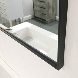 Dowell 31" H x 48" W Black Rectangle Mirror for Wall Aluminium Framed Bathroom Mirror Wall Mounted Vanity Mirror,Hangs Vertically or Horizontally