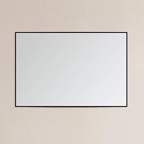 Dowell 31" H x 48" W Black Rectangle Mirror for Wall Aluminium Framed Bathroom Mirror Wall Mounted Vanity Mirror,Hangs Vertically or Horizontally