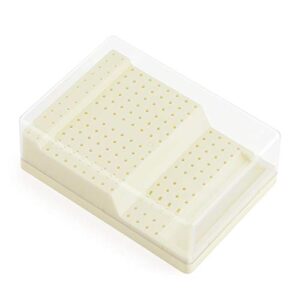 168 holes dental bur holder box with cover and drawer, burs block station organizer case for bur, plisher, file - durable and sturdy