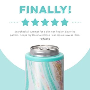 Swig Life Wanderlust + Matte Aqua Seltzer Lovers Gift Set, Includes (2) 12oz Skinny Can Coolers, Triple Insulated, Stainless Steel, Easy to Clean, and Dishwasher Safe