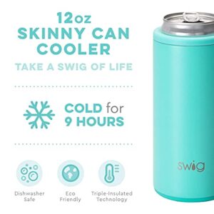 Swig Life Wanderlust + Matte Aqua Seltzer Lovers Gift Set, Includes (2) 12oz Skinny Can Coolers, Triple Insulated, Stainless Steel, Easy to Clean, and Dishwasher Safe