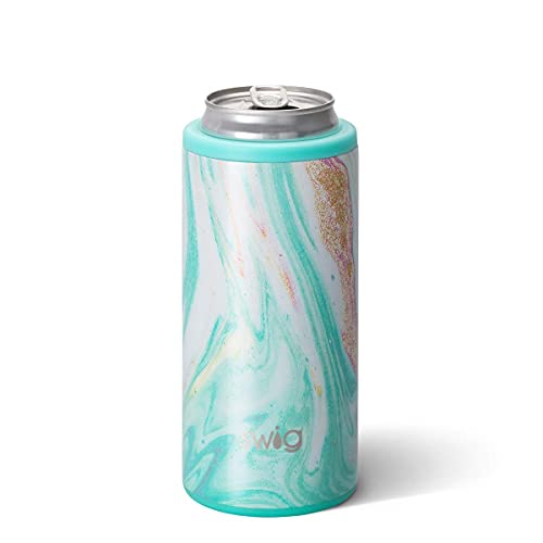 Swig Life Wanderlust + Matte Aqua Seltzer Lovers Gift Set, Includes (2) 12oz Skinny Can Coolers, Triple Insulated, Stainless Steel, Easy to Clean, and Dishwasher Safe