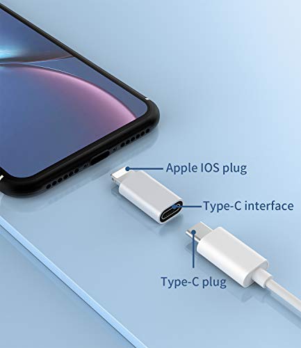 3Pack USB C Female to Lightning Male Adapter for iPhone 12/11/8 X XR/XS/SE/7Plus/Pro Max Ipad Air Mini Type Compatible with Charging Support Data Transmission Connect Charger Connector Cable Converter