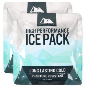 arctic zone high performance ice pack for lunch boxes, bags, or coolers, set of 2-250 grams each