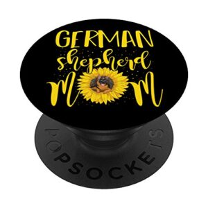 german shepherd mom sunflower animal dog german shepherd popsockets popgrip: swappable grip for phones & tablets