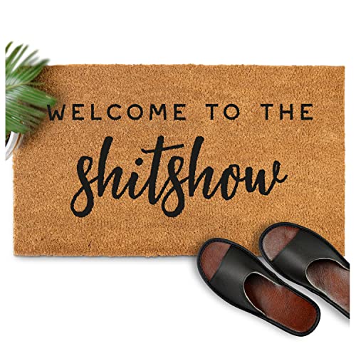 Welcome to The Shitshow Doormat 30x17 Inch, Welcome to The Shitshow Welcome Mat for Front Door, Welcome to The Shitshow Entrance Mat with Anti-Slip PVC Backing, Welcome to The Shitshow Coir Mat