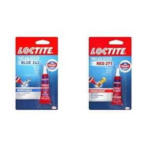 loctite threadlocker blue 242 nut/bolt locker & threadlocker red 271 red 0.2 fl oz, 1 tube