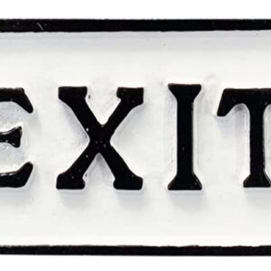 Ziolte Set of Enter exit Cast Iron Gate Sign Plates, Rustic Gate Plaques in White and Black, 2.25 x 7.4 Inches Each; Includes Mounting Hardware…