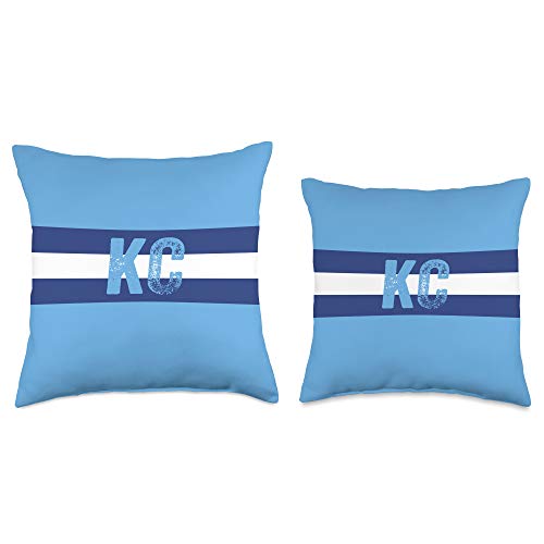 Kansas City Home & Lifestyle KC Kansas City Retro Horizontal Stripes Powder & Royal Blue Throw Pillow, 18x18, Multicolor