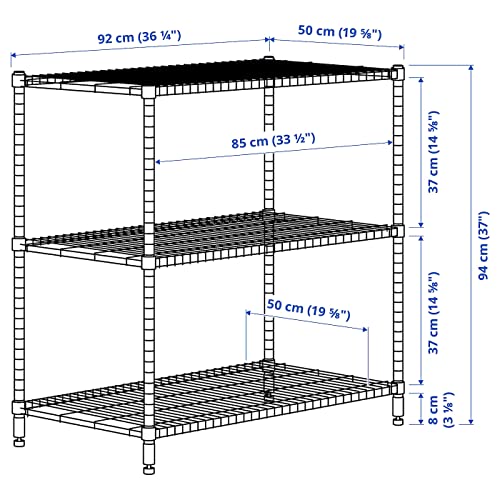 IKEA Omar Shelf Unit Galvanized 36 1/4x19 5/8x37 704.830.71