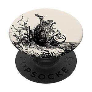 cottagecore frog lover - cute frog playing banjo popsockets swappable popgrip