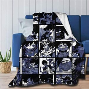 mkjih my hero academia collage bnha dabi flannel throw blanket ultra soft bedspread microfiber fleece blanket durable home decor perfect for couch sofa outdoors 50x40 inch
