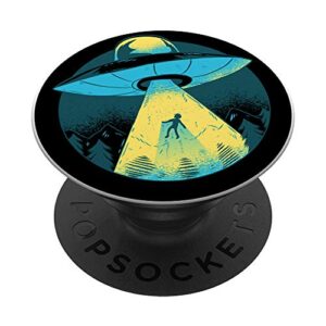 space ufo abduction unidentified flying object gift alien popsockets popgrip: swappable grip for phones & tablets