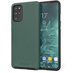 crave dual guard for samsung galaxy s20+ case, shockproof protection dual layer case for samsung galaxy s20+, s20 plus 5g - forest green