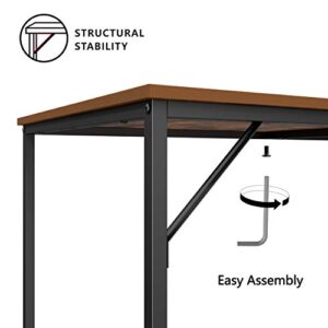 JOISCOPE Computer Desk with Monitor Stand, Study Desk for Home Office, Gaming Desk with Dual Monitor Stand Hutch, Wood and Metal, 47 inches(Vintage Oak Finish)