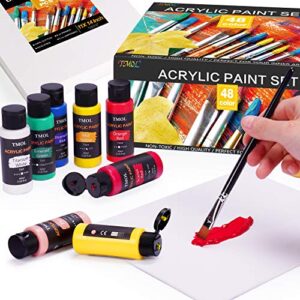 Acrylic Paint Set, 36 Colors (2 oz/Bottle) with 12 Art Brushes, Art Supplies for Painting Canvas, Wood, Ceramic & Fabric, Rich Pigments Lasting Quality for Beginners, Students & Professional Artist