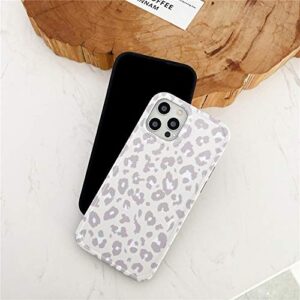 INS Cold Gray Leopard Print Soft Case for Apple iPhone 12 Pro Max with Fashion Frame Cute Design Skin Cellphone Accessories Protective Cover for iPhone 12 Pro Max 6.7 inch Cases