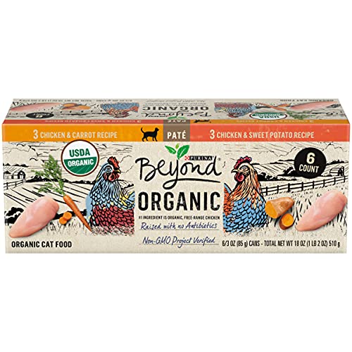 Beyond Purina Organic Pate Wet Cat Food Variety Pack, Organic Chicken Adult Recipes