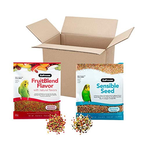 ZuPreem Bundle FruitBlend Flavor Pellets & Sensible Seed for Small Birds, 2 lb (Pack of 2) - Essential Nutrition & Enriching Variety