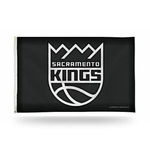 rico industries nba sacramento kings 3-foot by 5-foot carbon fiber design single sided banner flag with grommets