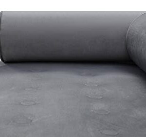 Zuri Modern Carrera Gray Velvet Fabric Sofa with Black and Chrome Accents