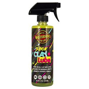 masterson's car care mcc_127_16 slick clay lube - synthetic lubricant and anti-static detailer - extends life of all clay bars (16 oz)