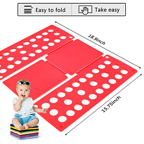 T shirt Clothes Folder Shirt Folding Board Laundry Organizer Easy and Fast for Kid and Adult(BLack&Red)