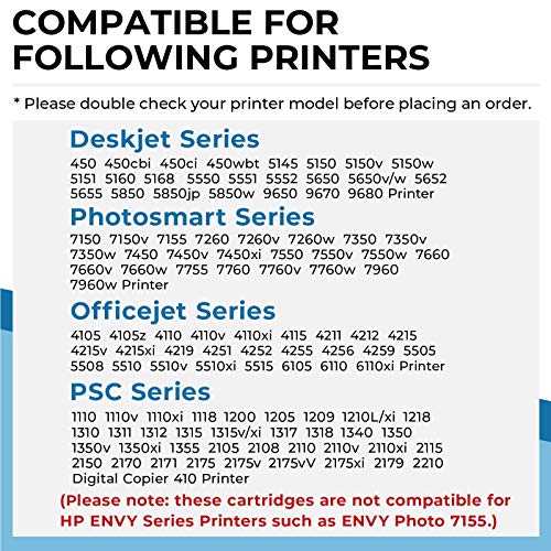 Penguin Remanufactured Printer Ink Cartridge Replacement for HP 56 57 Used for Hp Deskjet Series:450 450cbi 450ci 450wbt 5145 5150 5150v 5150w 5151 5160 5168 5550 5551 (1 Black,1 Color) Combo Pack