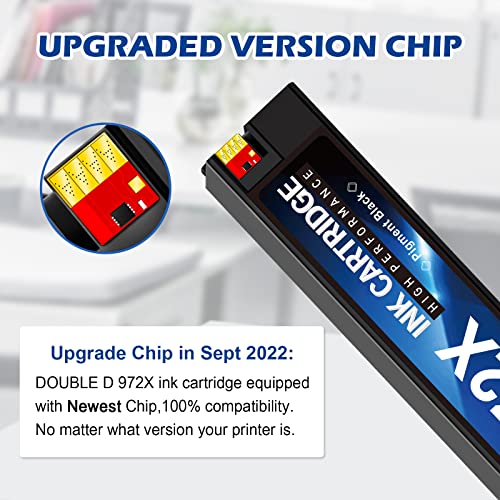 DOUBLE D 972X 972A (Upgraded Chip) Compatible Replacement for HP 972X 972A 972 Ink Cartridges, for HP PageWide Pro 477dw 477dn 577dw 577z 452dn 452dw 552dw P55250dw P57750dw, 4 Pack