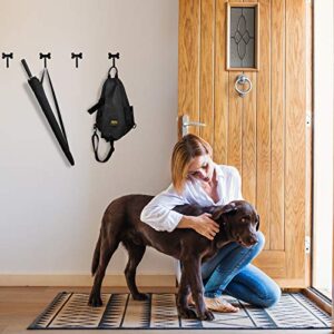 8 Piece Shaped Wall Hook Stainless Steel Wall Hooks Black Leash Hooks Wall Mounted Hanger with Nail for Coat, Key, Entryway, Hallway, Kitchen, Office Decoration (Dog Bone)