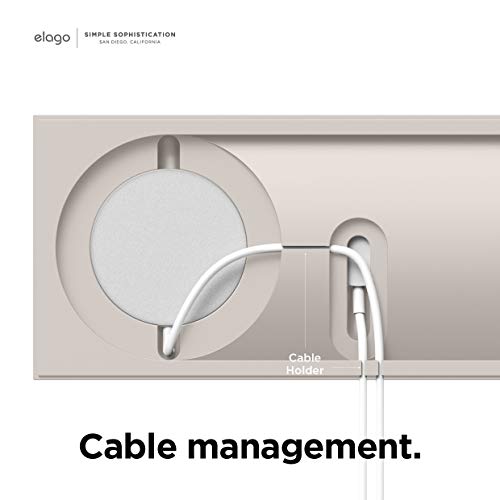 elago MS Charging Tray Duo Compatible with MagSafe Charger and Compatible with Apple Watch Charger - Compatible with iPhone 13 Models and Compatible with Apple Watch [Stone] [Charger Not Included]