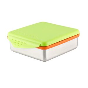 Kid Basix Safe Snacker, Reusable Stainless Steel Lunchbox Container for Kids & Adults, Reusable Food Container, BPA Free, Dishwasher Safe, 23oz Lime