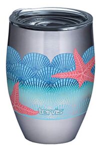 tervis triple walled beach impressions insulated tumbler cup keeps drinks cold & hot, 12oz, stainless steel
